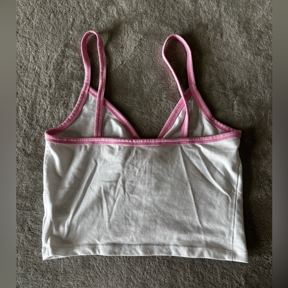 PacSun White Top with Pink Trim - Picture 3 of 3